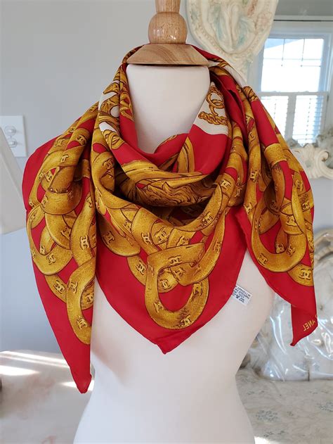 chanel silk scarf vintage